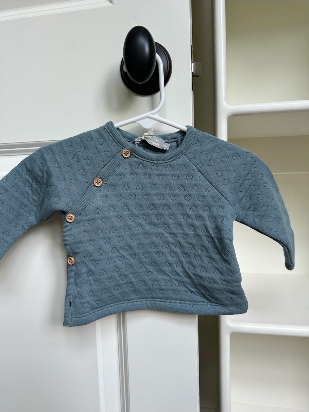 NEW French Heart Quilted Side Button Top